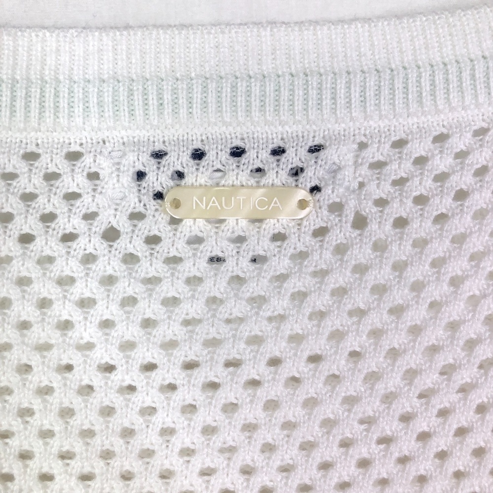 Nautica Summer Netted White Sweater - Picture 8 of 8
